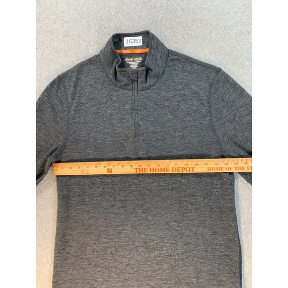 Omni Wool Quarter Zip Long Sleeve Pullover Base Layer‎ Shirt (Men's XL) Gray - Picture 8 of 12